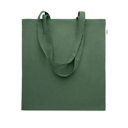 Bolsa de compra de algodón reciclado con asas largas ref MO2302 - Verde Oscuro