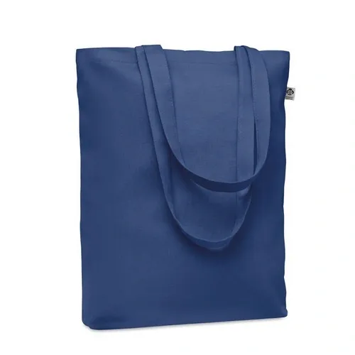 Bolsa de compra de canvas orgánico con asas largas ref MO6713 - Azul