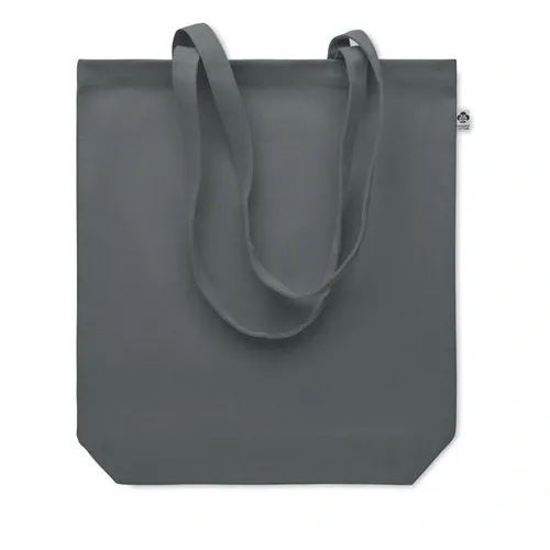 Bolsa de compra de canvas orgánico con asas largas ref MO6713 - Back Gris Piedra
