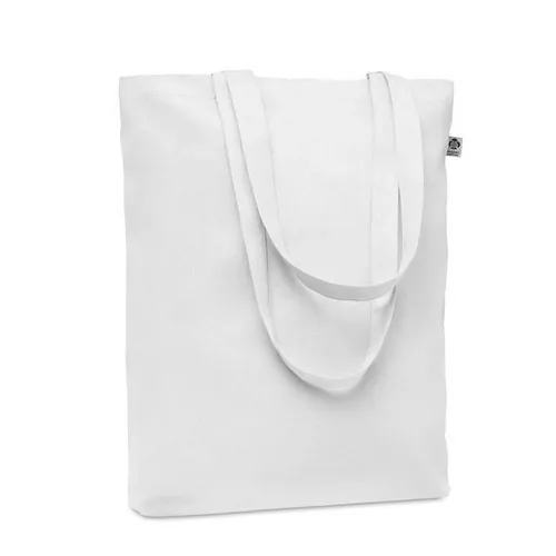 Bolsa de compra de canvas orgánico con asas largas ref MO6713 - Blanco