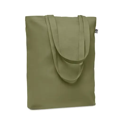 Bolsa de compra de canvas orgánico con asas largas ref MO6713 - Verde