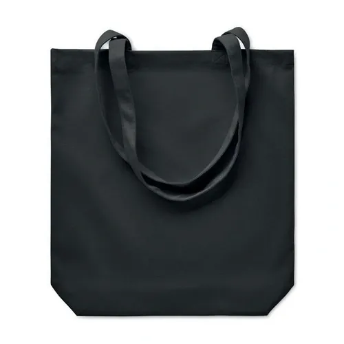 Bolsa de la compra de canvas con asas largas ref MO6442 - Front Negro