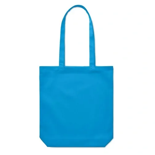 Bolsa de la compra de canvas con asas largas ref MO6442 - Side Turquesa