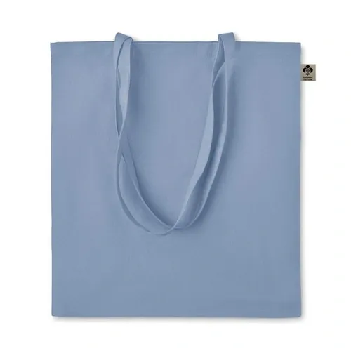 Bolsa de compra de algodón orgánico con asas largas ref MO6189 - Azul Bebe