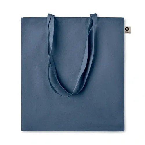 Bolsa de compra de algodón orgánico con asas largas ref MO6189 - Azul