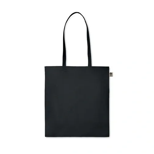 Bolsa de compra de algodón orgánico con asas largas ref MO6189 - Back Negro