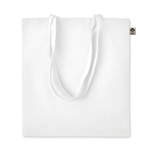 Bolsa de compra de algodón orgánico con asas largas ref MO6189 - Blanco