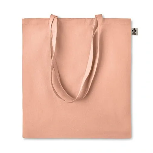 Bolsa de compra de algodón orgánico con asas largas ref MO6189 - Front Naranja