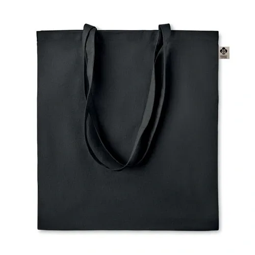 Bolsa de compra de algodón orgánico con asas largas ref MO6189 - Front Negro