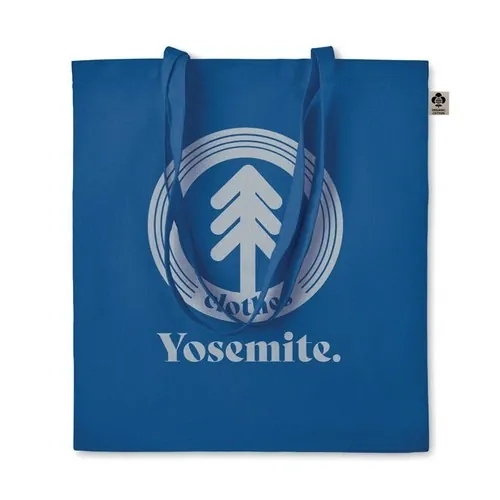 Bolsa de compra de algodón orgánico con asas largas ref MO6189 - Printed Azul Royal