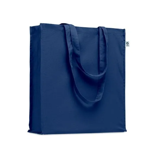 Bolsa de compra de algodón orgánico con asas largas ref MO2197 - Azul