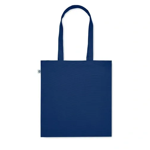 Bolsa de compra de algodón orgánico con asas largas ref MO2197 - Back Azul