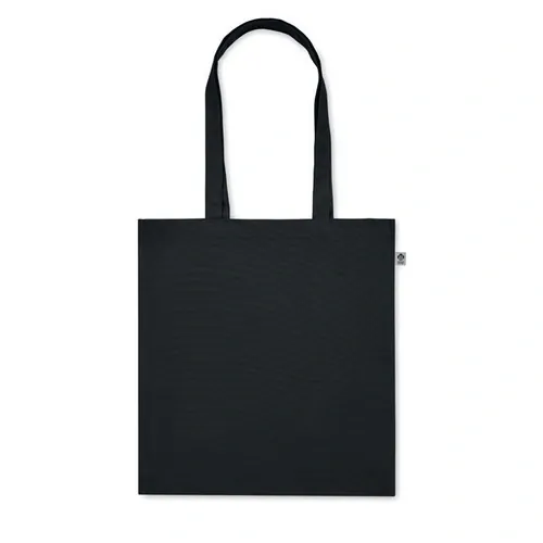 Bolsa de compra de algodón orgánico con asas largas ref MO2197 - Back Negro