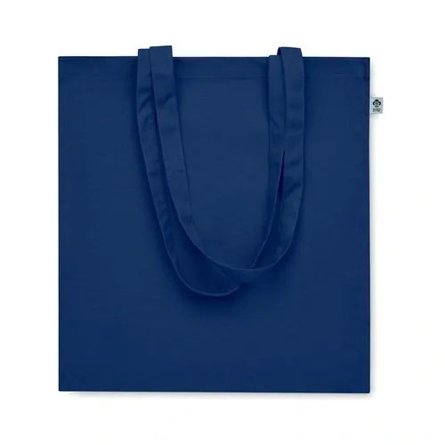 Bolsa de compra de algodón orgánico con asas largas ref MO2197 - Top Azul