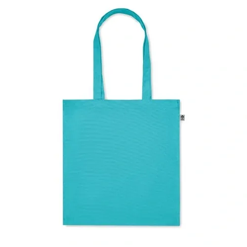 Bolsa de compra de algodón orgánico con asas largas ref MO2197 - Turquesa Back