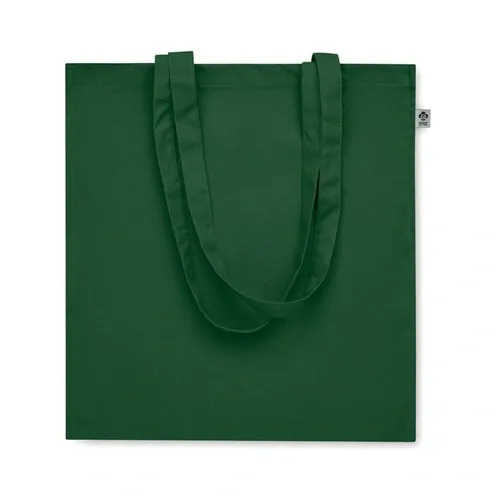 Bolsa de compra de algodón orgánico con asas largas ref MO2197 - Verde Oscuro Open