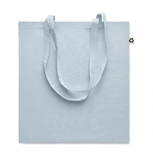 Bolsa de compra de algodón reciclado con asas largas ref MO6674 - Azul Bebe