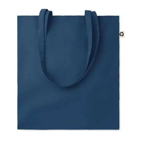 Bolsa de compra de algodón reciclado con asas largas ref MO6674 - Azul