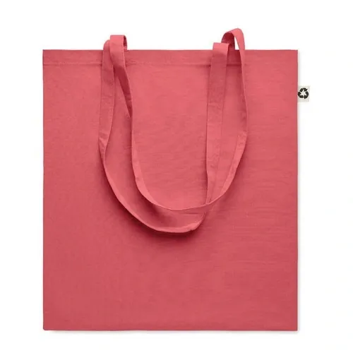 Bolsa de compra de algodón reciclado con asas largas ref MO6674 - Front Rojo