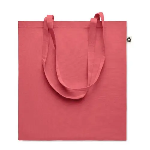 Bolsa de compra de algodón reciclado con asas largas ref MO6674 - Rojo