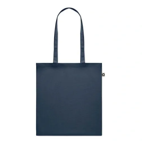 Bolsa de compra de algodón reciclado con asas largas ref MO6674 - Side French Marino