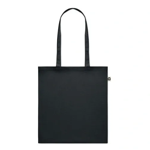 Bolsa de compra de algodón reciclado con asas largas ref MO6674 - Side Negro