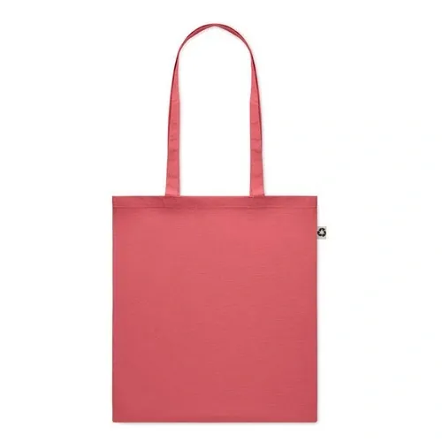 Bolsa de compra de algodón reciclado con asas largas ref MO6674 - Side Rojo