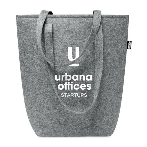 Bolsa de compra fieltro RPET con asas largas ref MO6185 - Printed Gris