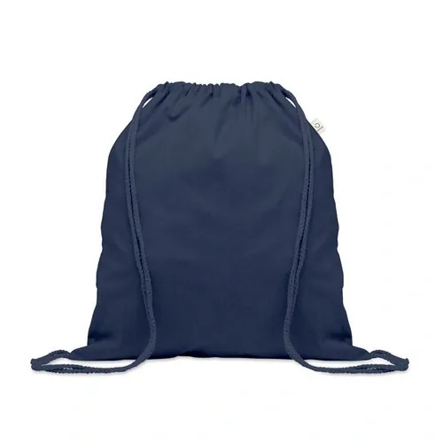 Bolsa de cuerdas ecológica de algodón reciclado ref MO2402 - Azul