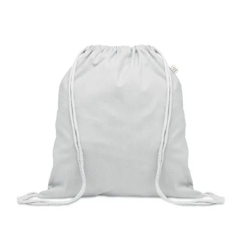 Bolsa de cuerdas ecológica de algodón reciclado ref MO2402 - Blanco