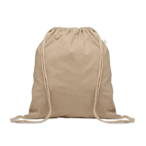 Bolsa de cuerdas ecológica de algodón reciclado ref MO2402 - Kaki