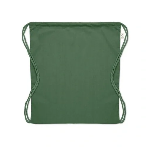 Bolsa de cuerdas ecológica de algodón reciclado ref MO2402 - Open Verde Oscuro