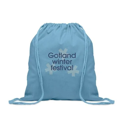 Bolsa de cuerdas ecológica de algodón reciclado ref MO2402 - Printed Petroleo