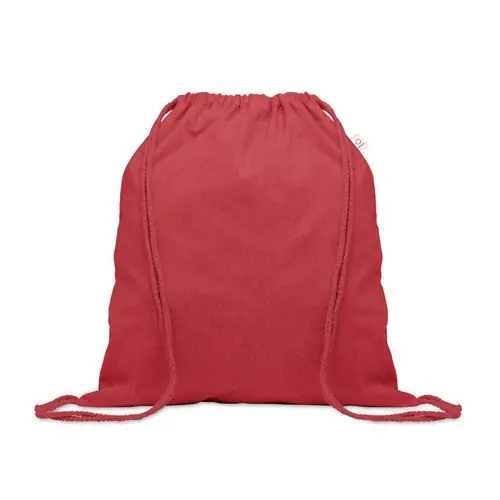 Bolsa de cuerdas ecológica de algodón reciclado ref MO2402 - Rojo