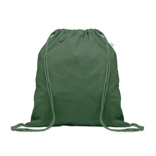 Bolsa de cuerdas ecológica de algodón reciclado ref MO2402 - Verde Oscuro