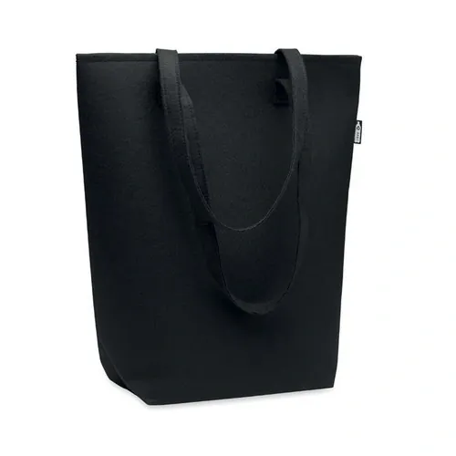 Bolsa de fieltro RPET con asas largas ref MO6660 - Front Negro