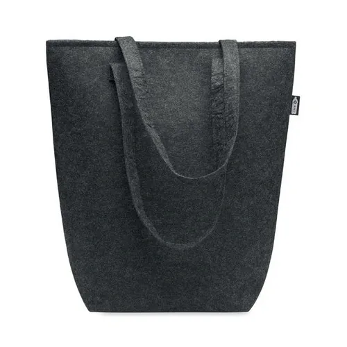 Bolsa de fieltro RPET con asas largas ref MO6660 - Side Gris Piedra