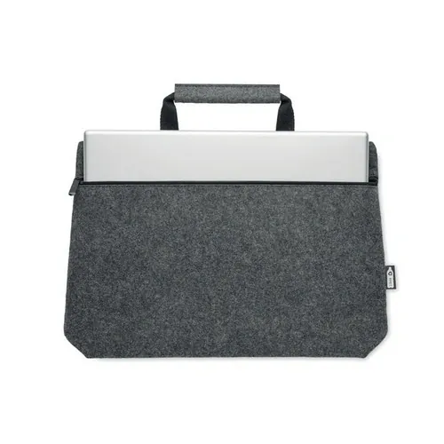 Bolsa de fieltro para portátil de 15 con cremallera ref MO6718 - Back Gris Piedra