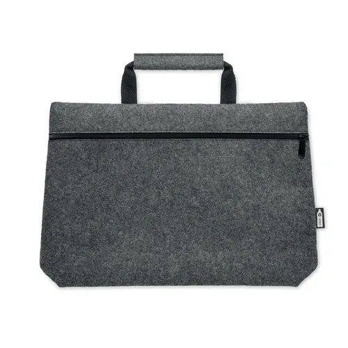 Bolsa de fieltro para portátil de 15 con cremallera ref MO6718 - Side Gris Piedra