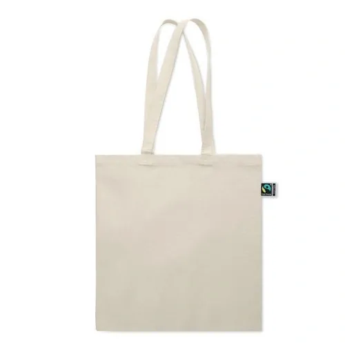 Bolsa de compra de algodón Fairtrade con asas largas ref MO2094 - Back Beig