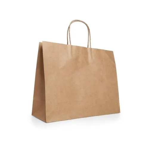 Bolsa de papel kraft con asa trenzada ref 92878 - 00
