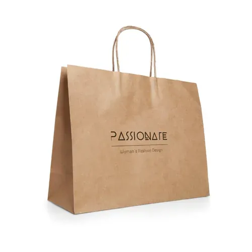 Bolsa de papel kraft con asa trenzada ref 92878 - Natural 02