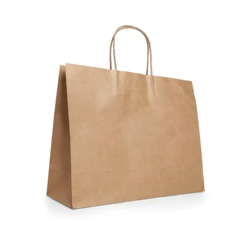 Bolsa de papel kraft con asa trenzada ref 92878 - Natural 03
