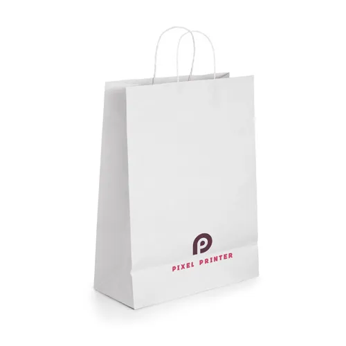 Bolsa de papel kraft con asa trenzada y material FSC ref 92871