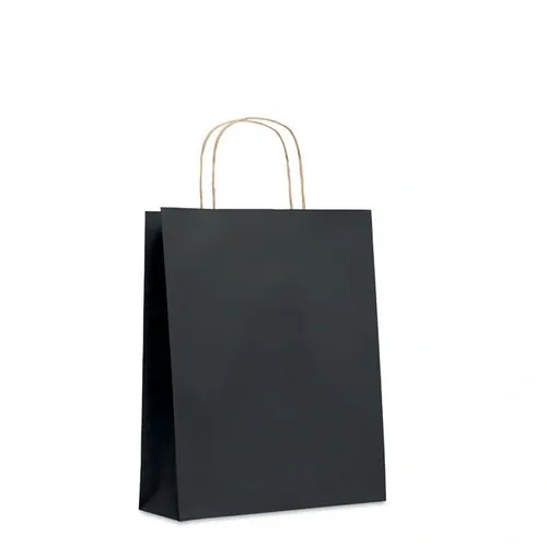 Bolsa de regalo de papel reciclada mediana ref MO6173 - Front Negro