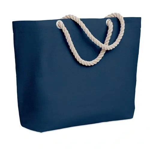 Bolsa de playa de algodón con asas de cuerda ref MO9813 - Azul