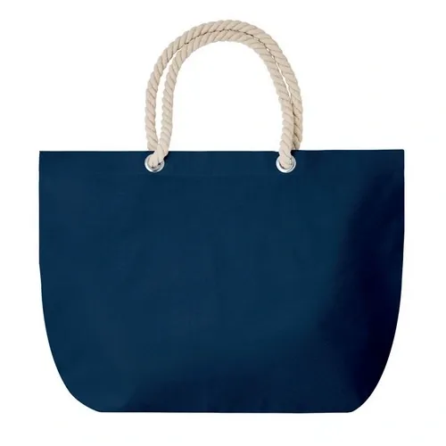 Bolsa de playa de algodón con asas de cuerda ref MO9813 - Back Azul