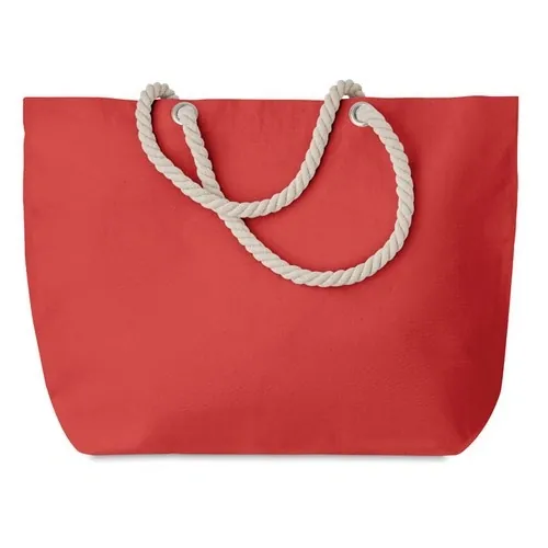 Bolsa de playa de algodón con asas de cuerda ref MO9813 - Side Rojo
