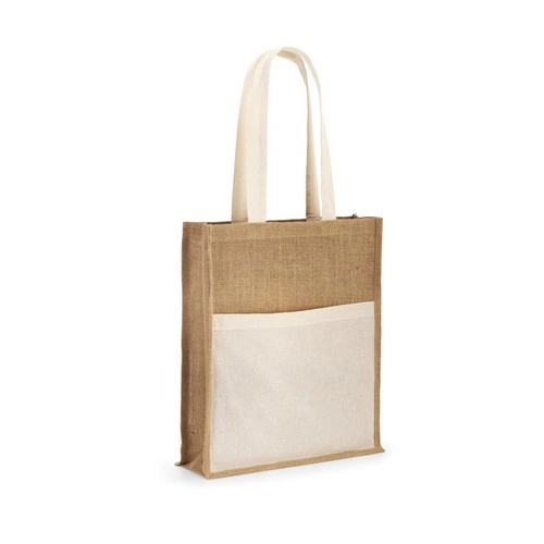 Bolsa de Yute con Asas de Algodón y Bolsillo Frontal ref 92823