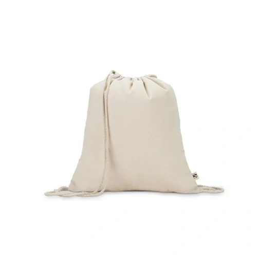 Bolsa mochila de algodón reciclado sin teñir ref 92374 - Natural Claro
